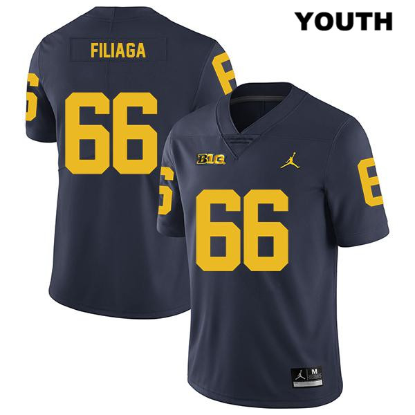 Youth NCAA Michigan Wolverines Chuck Filiaga #66 Navy Jordan Brand Authentic Stitched Legend Football College Jersey LH25K20GO
